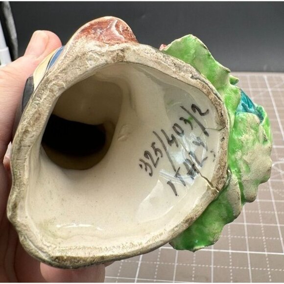 Numbered Italian Majolica Ceramic Child With Umbrella Planter Figure - Picture 6 of 6